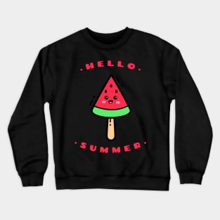 Hello Summer Delicious Watermelon Ice Cream Crewneck Sweatshirt